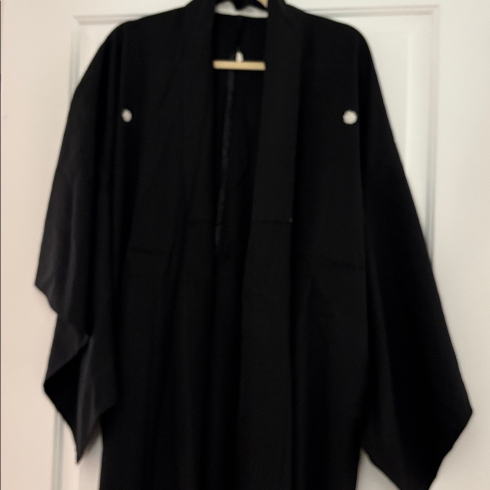Sheer Summer Japanese Kimono in Black and White